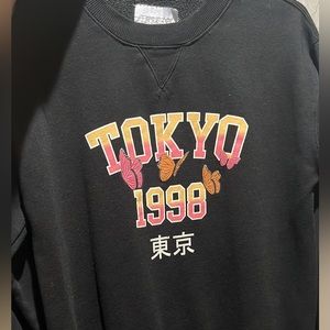 Black Graphic Designed Crewneck